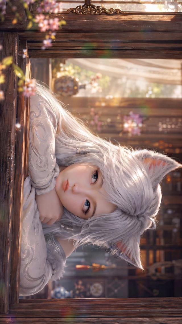 银月倚窗