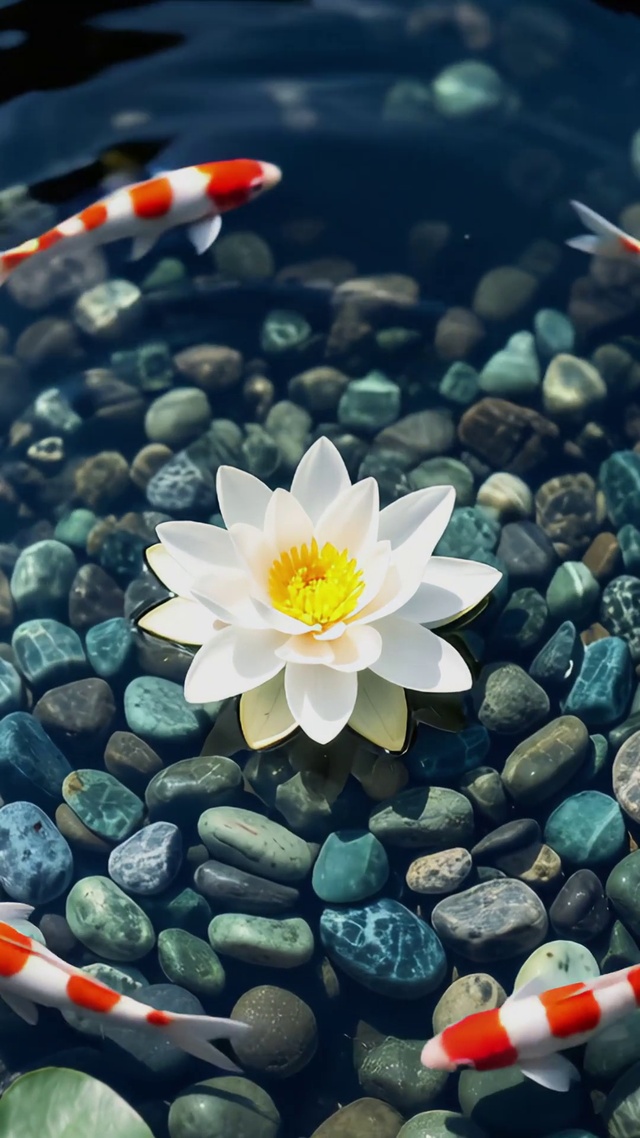 荷花锦鲤