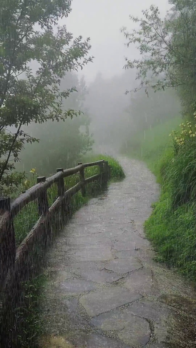 山林细雨绵绵