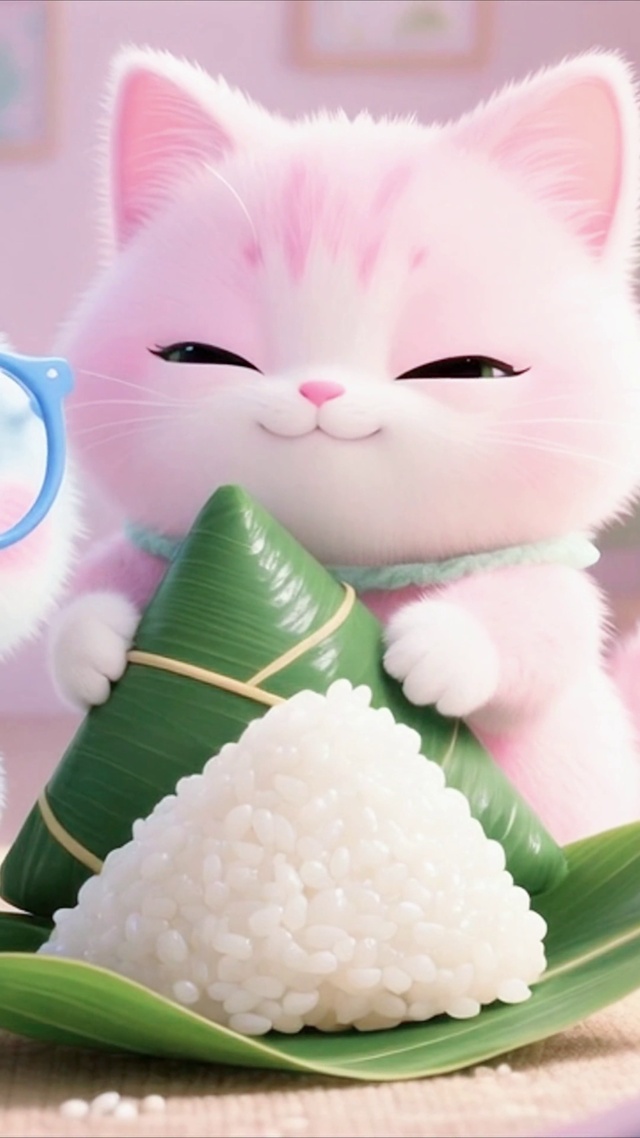 粉猫蓝兔的端午粽子