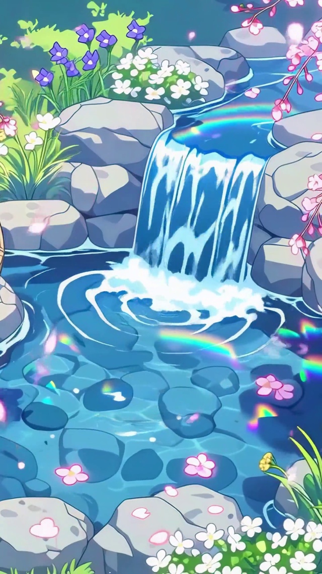 彩虹樱花庭院
