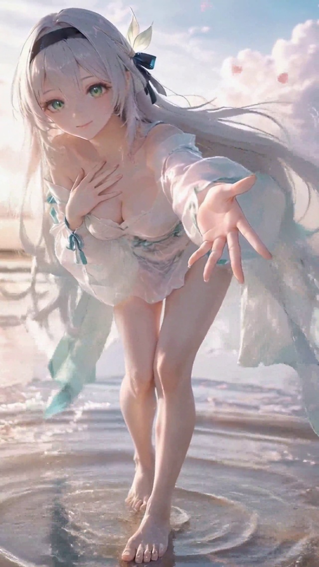 海边樱花少女