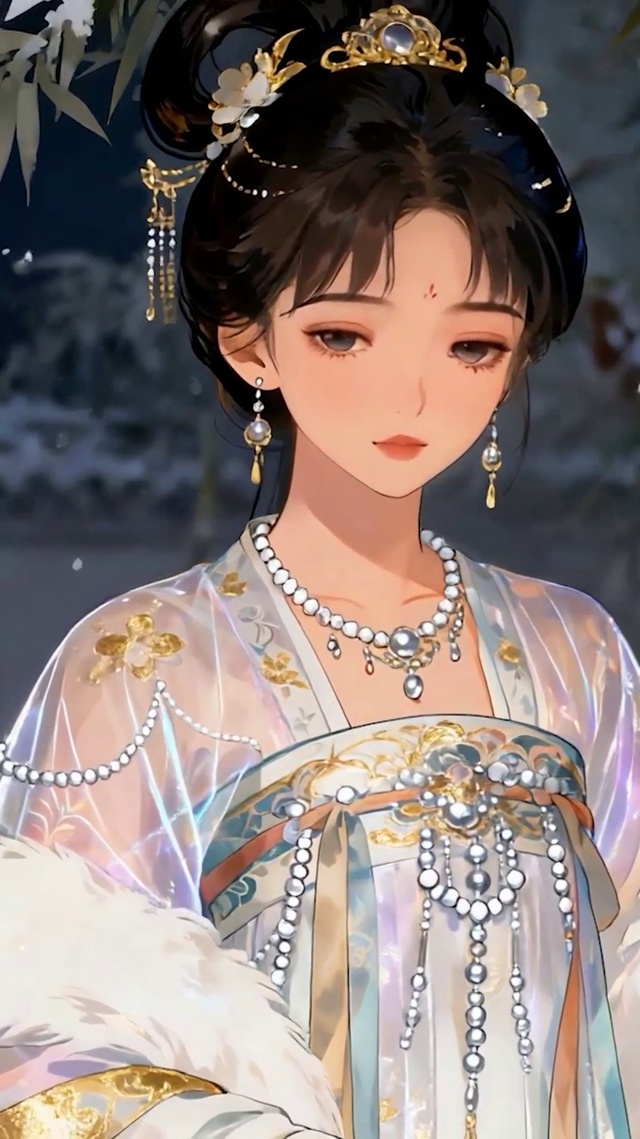 雪景古风美女