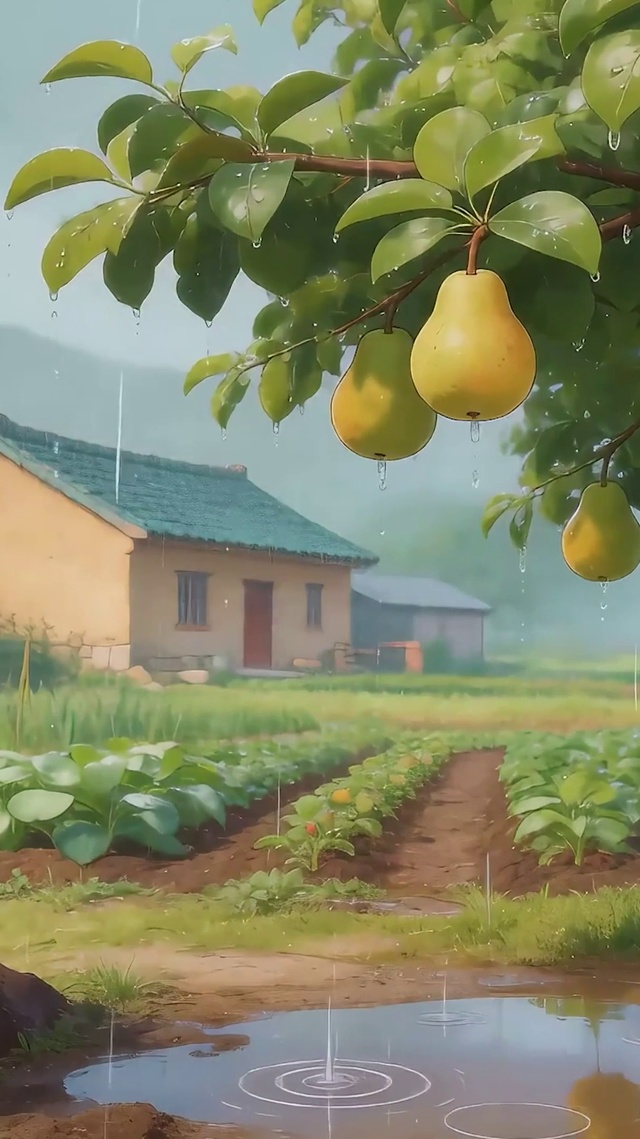 雨天梨子树