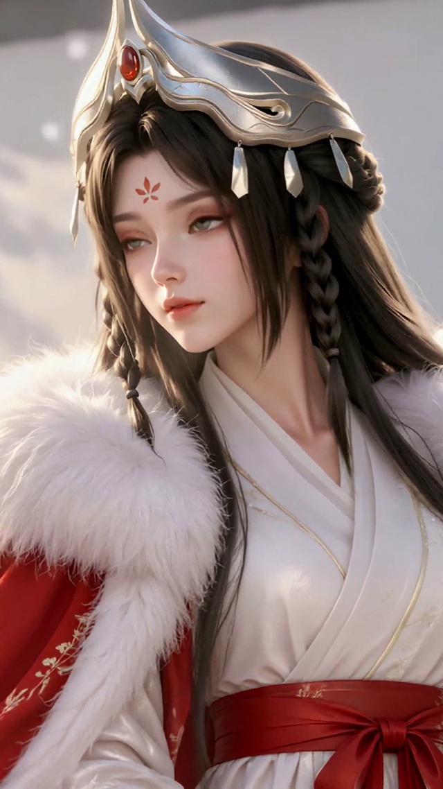 红衣少女雪中游园王昭君