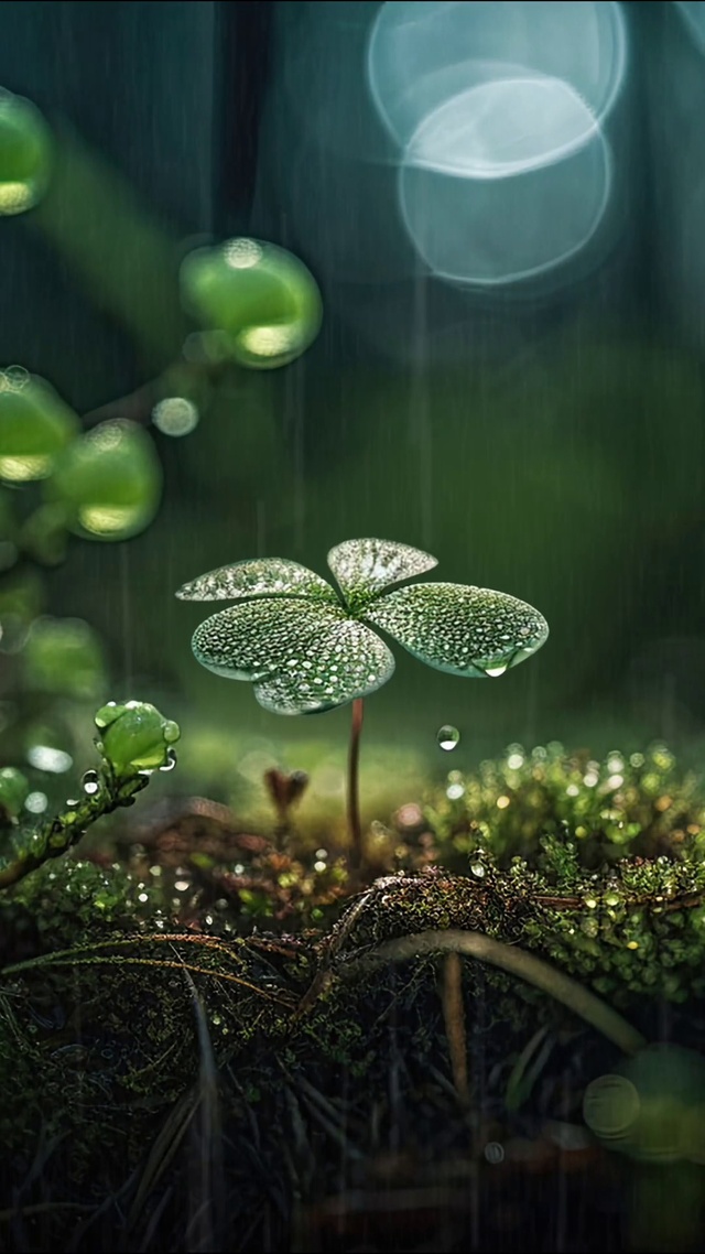 4K雨中幸运草