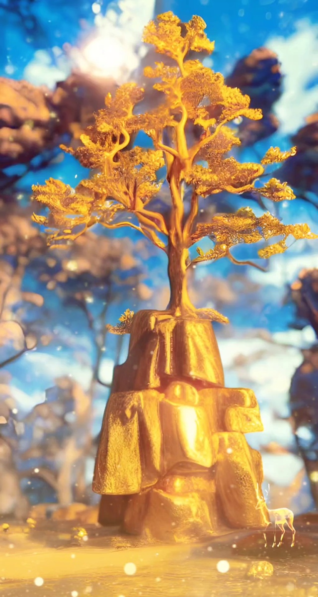 金灿灿金钱树吸吸好运气