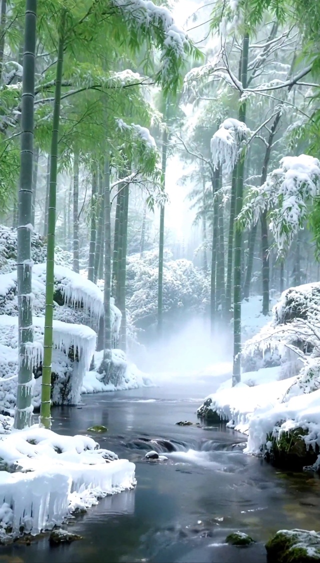 竹林雪景