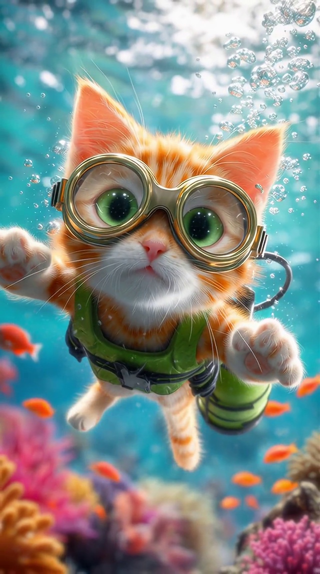 潜水的小猫咪