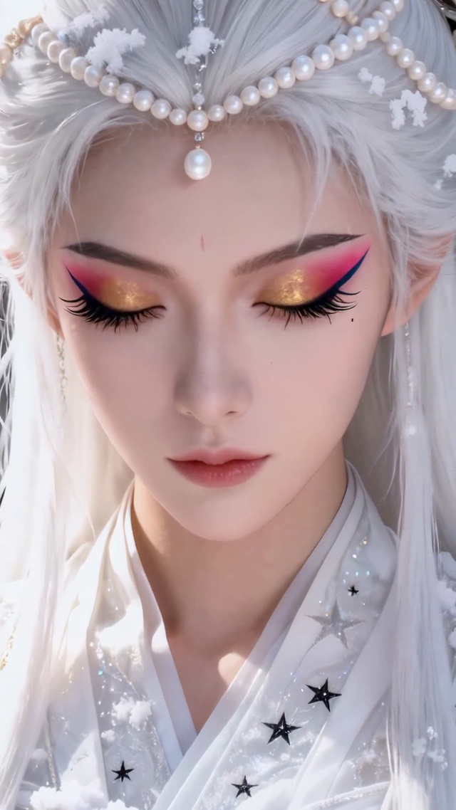 银发古风精致美人