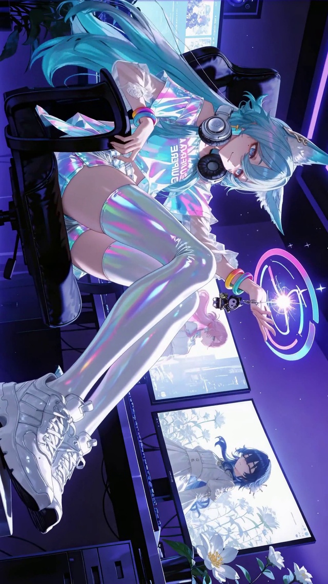 狐耳炫彩电竞少女