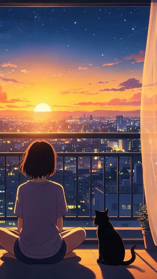 女孩与猫咪