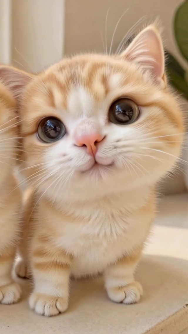 窗边的橘白小奶猫