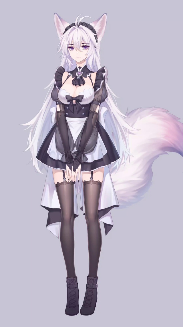 超可爱女仆小狐狸4k简约