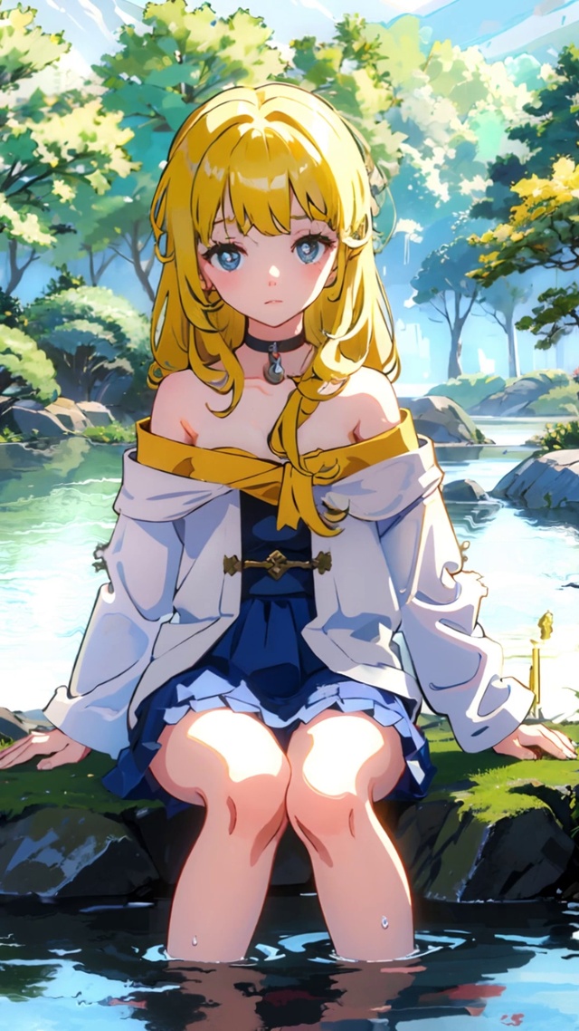 溪边少女
