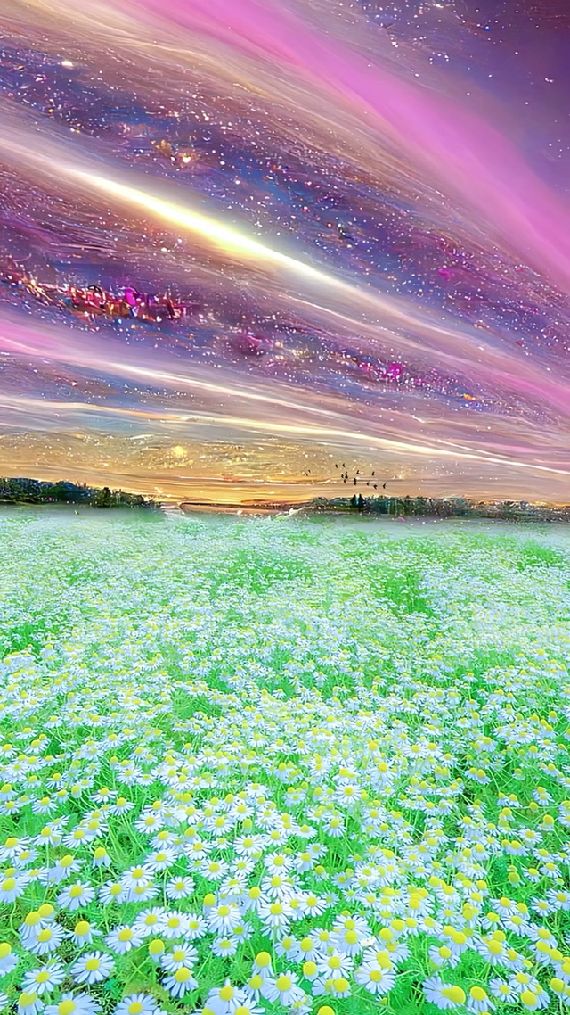 星空下的花海