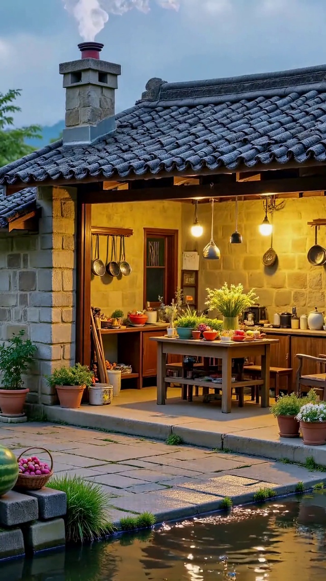 乡野溪边静谧治愈小屋