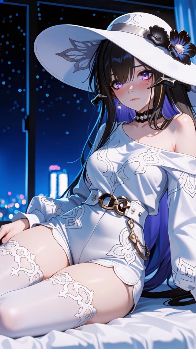 夜色卧室大丽花