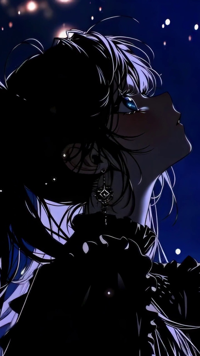 深蓝夜幕里的星光少女