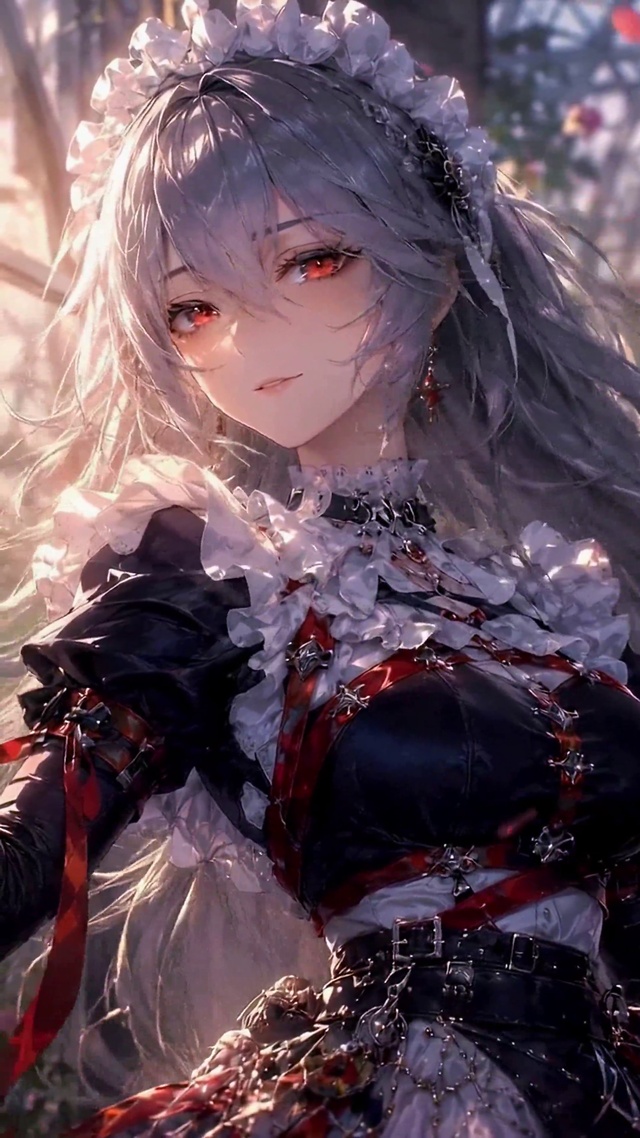 花园银发少女
