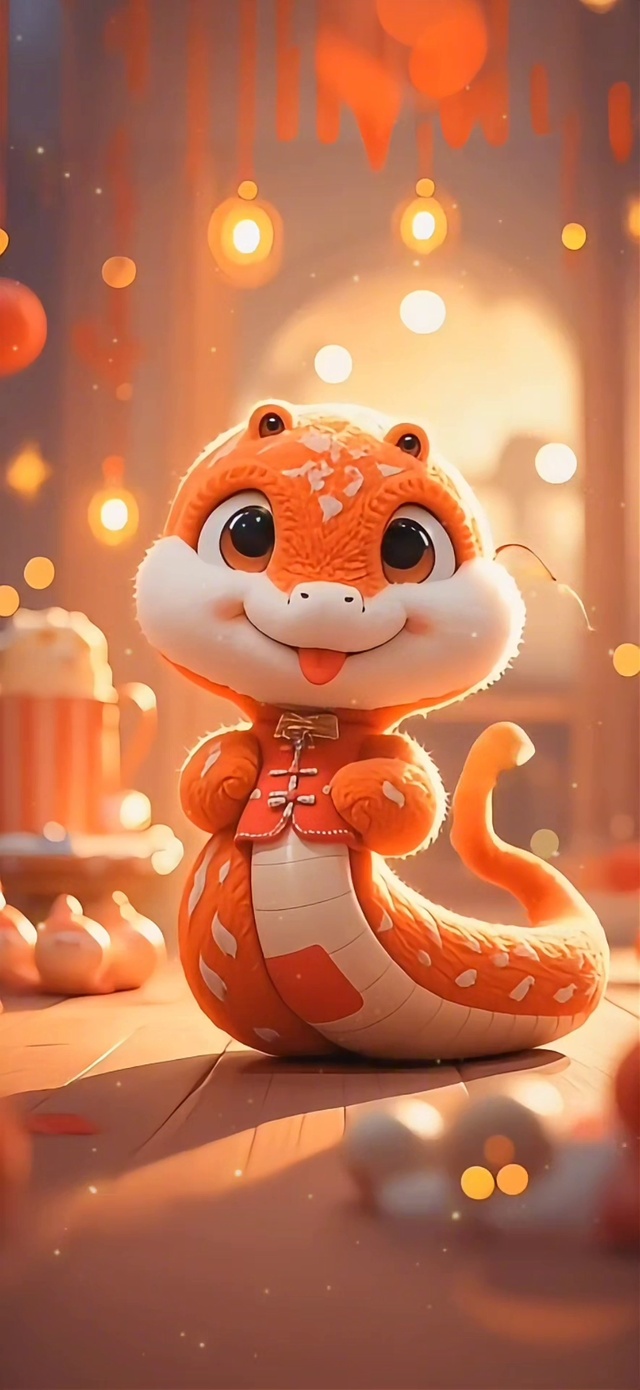 可爱摇摆喜庆小蛇祝福