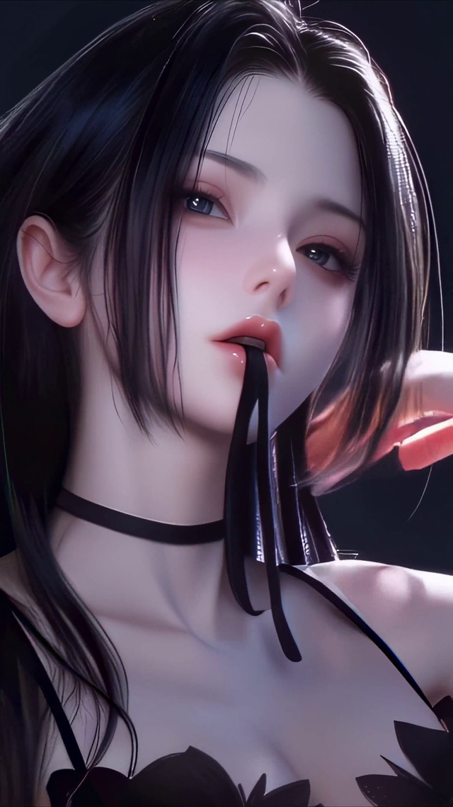 挽发女孩