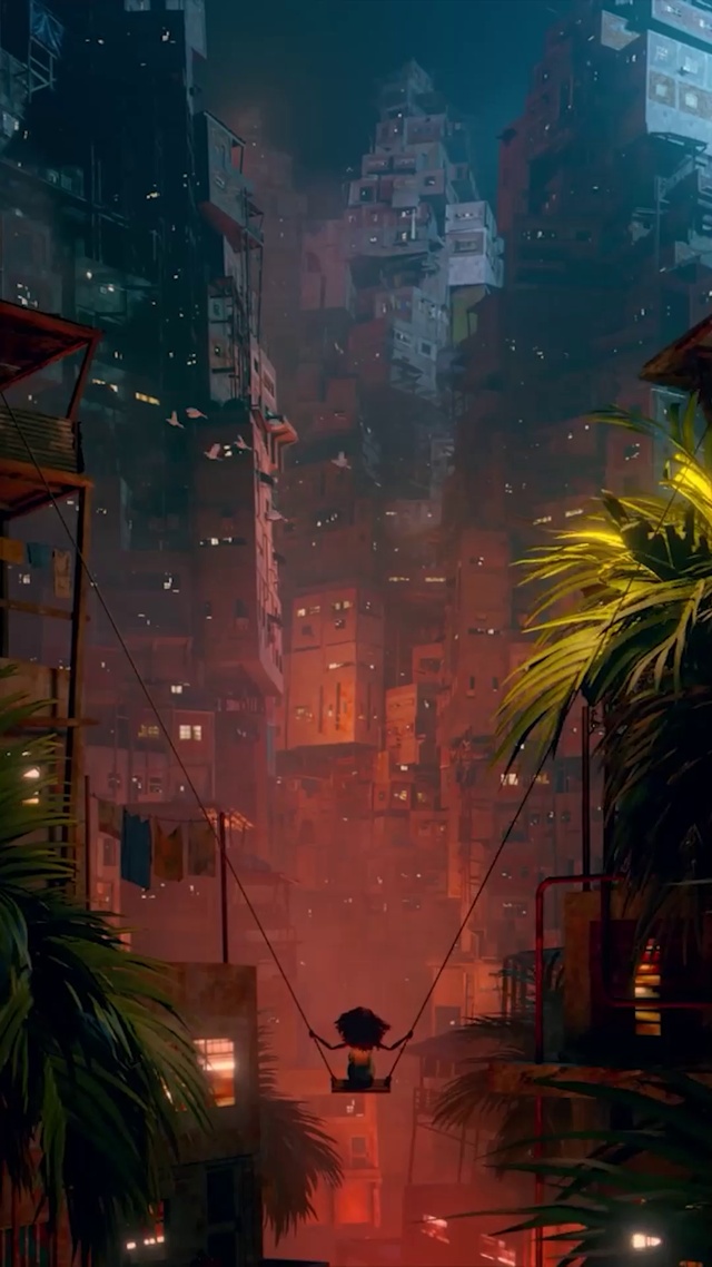 赛博朋克荡秋千的女孩