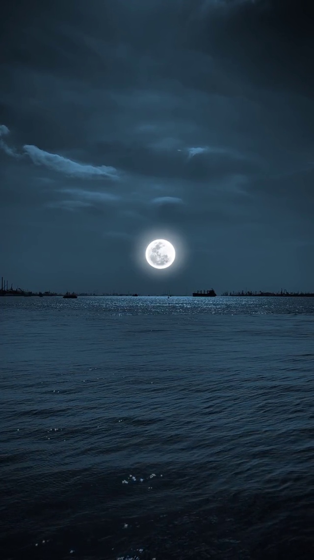 海面夜景(风景手机动态壁纸) - 风景手机壁纸下载 - 元气壁纸