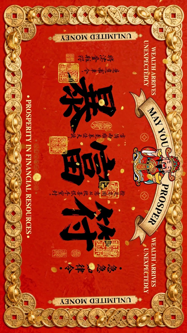 国风财神暴富符