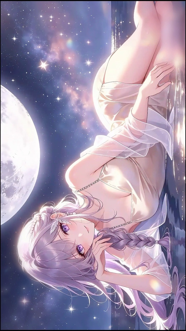 月下星空梦幻少女