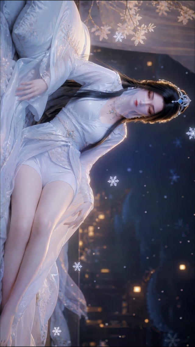 古风仙气雪景美女