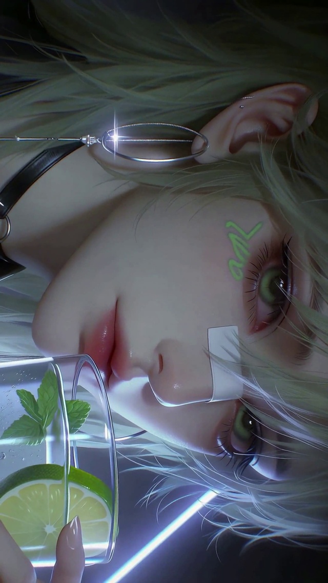 青柠薄荷酷飒二次元美少女