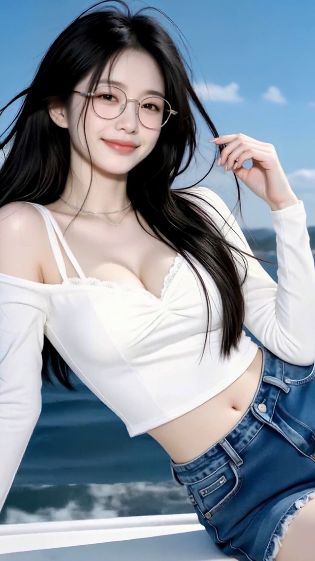 碧海蓝天清纯美女