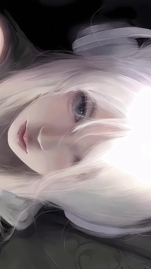 耳机白毛少女
