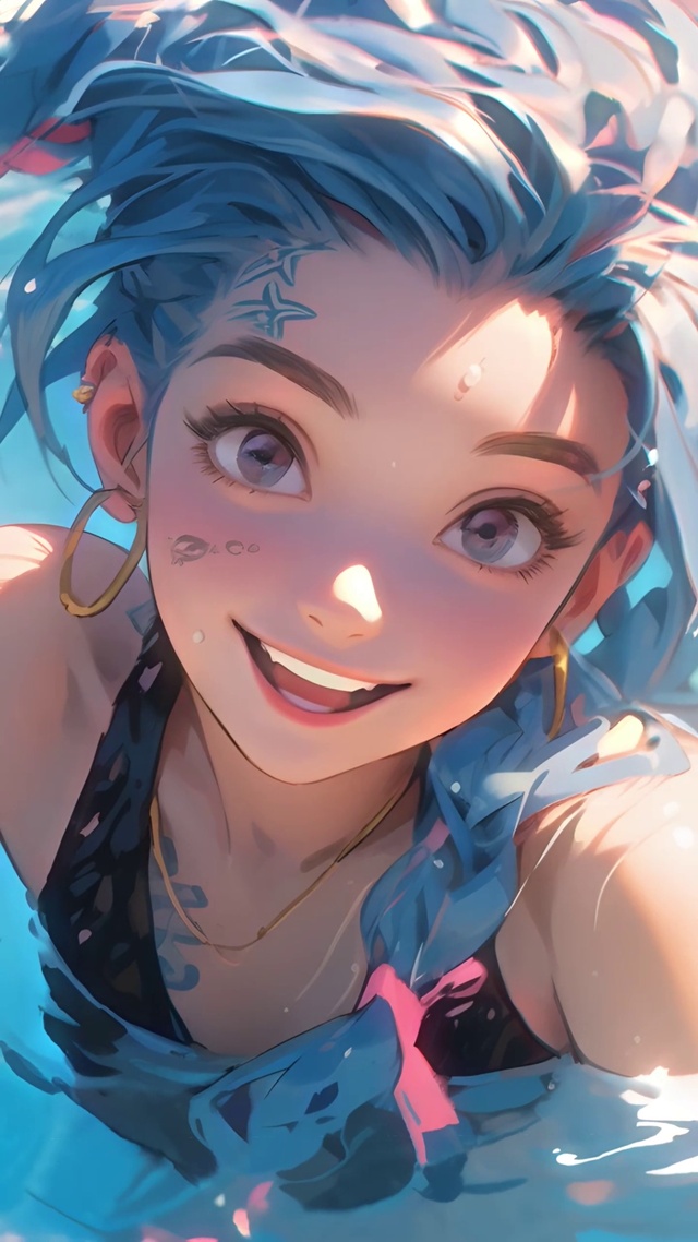 泳池甜美金克丝