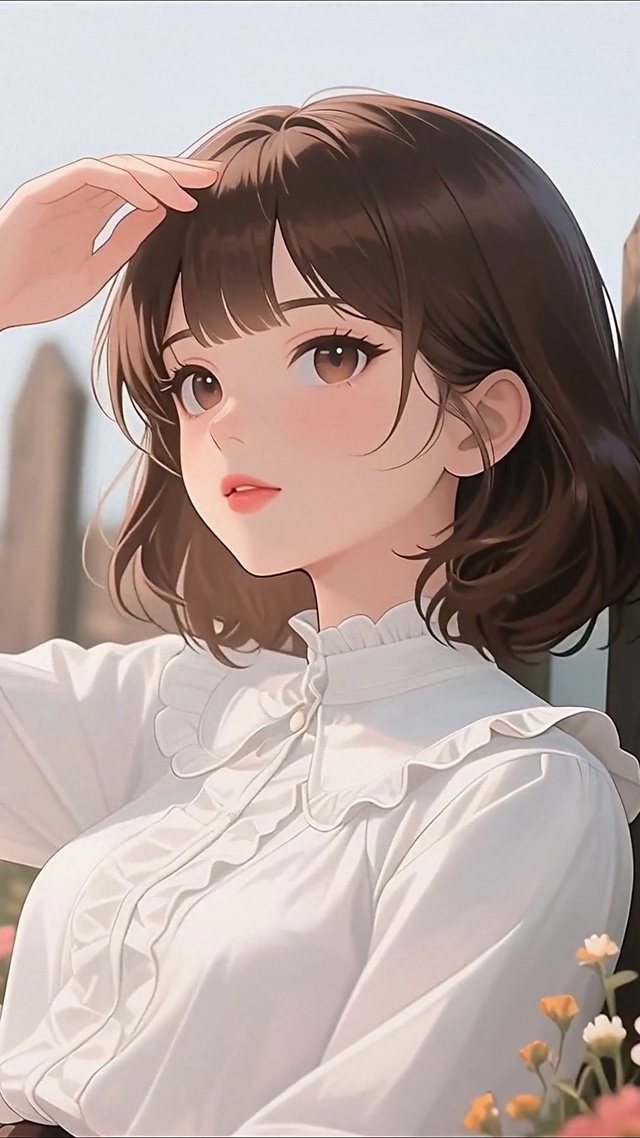 清纯短发美女