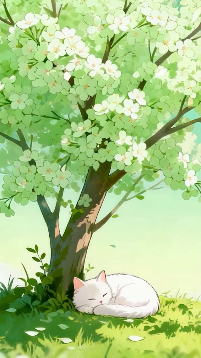 树下睡着猫咪