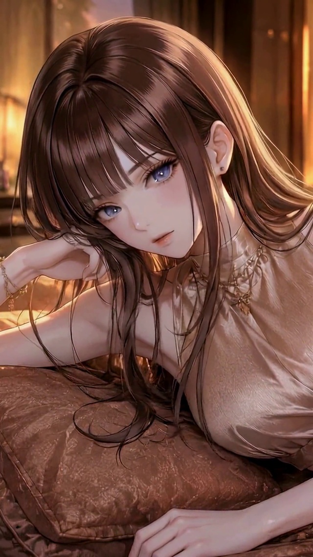 落日海岸慵懒美少女