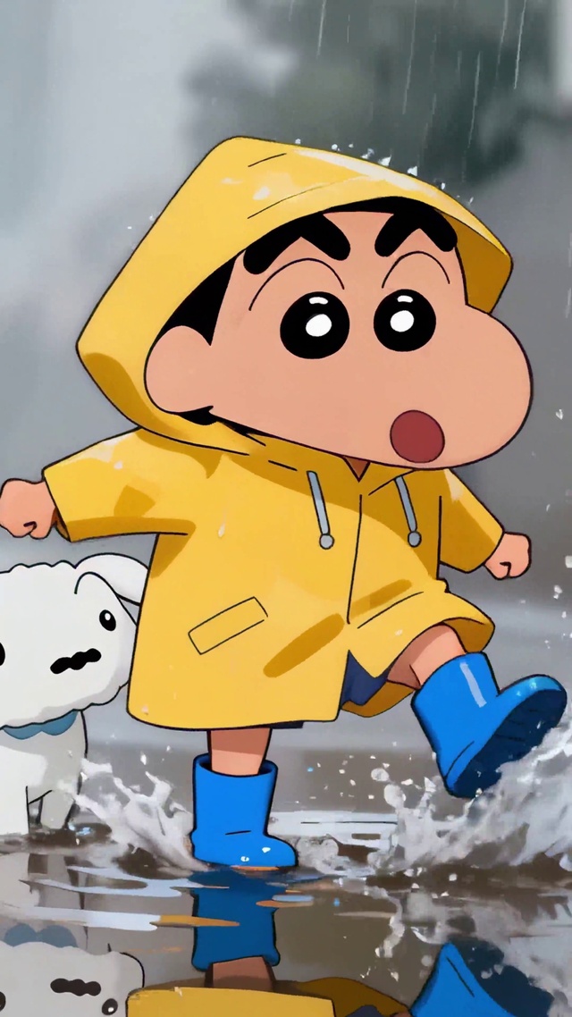 欢乐雨天可爱小新