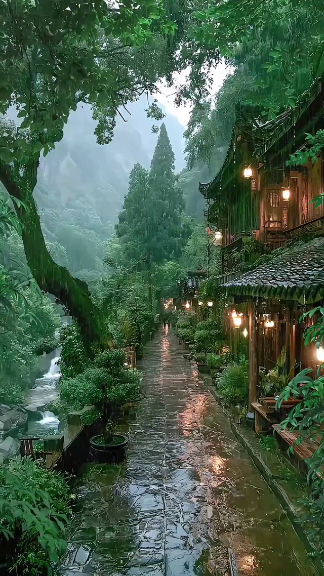 雨中小巷