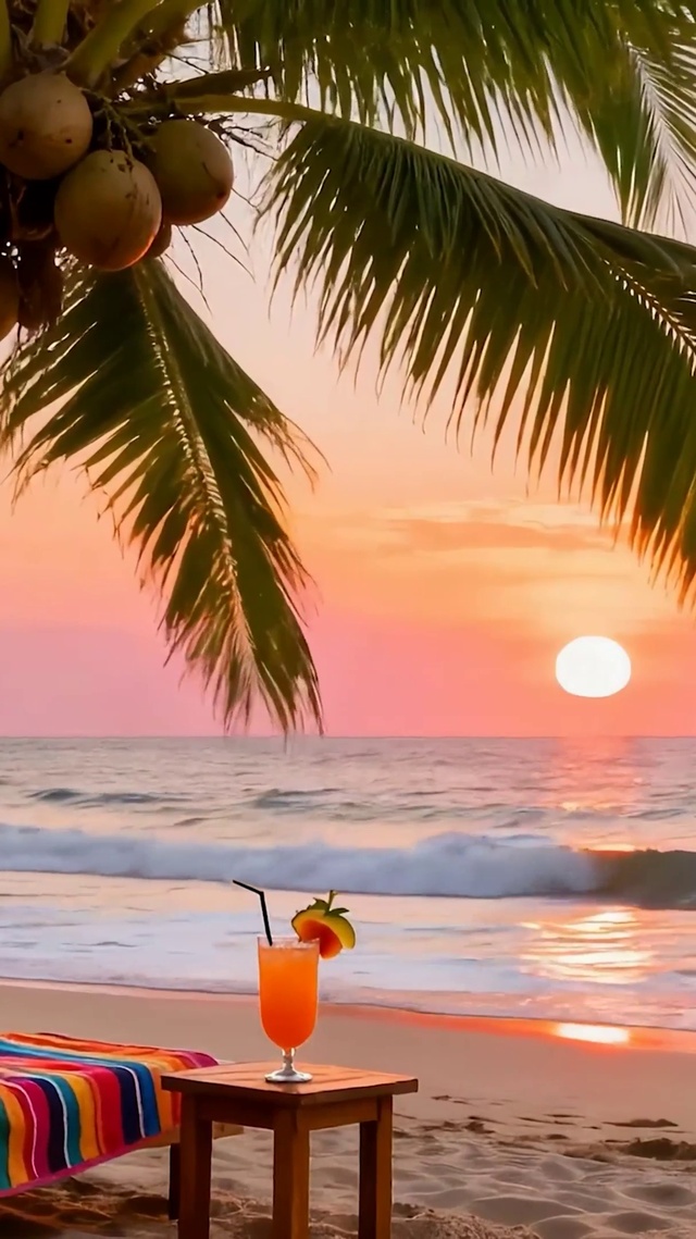 夕阳海景