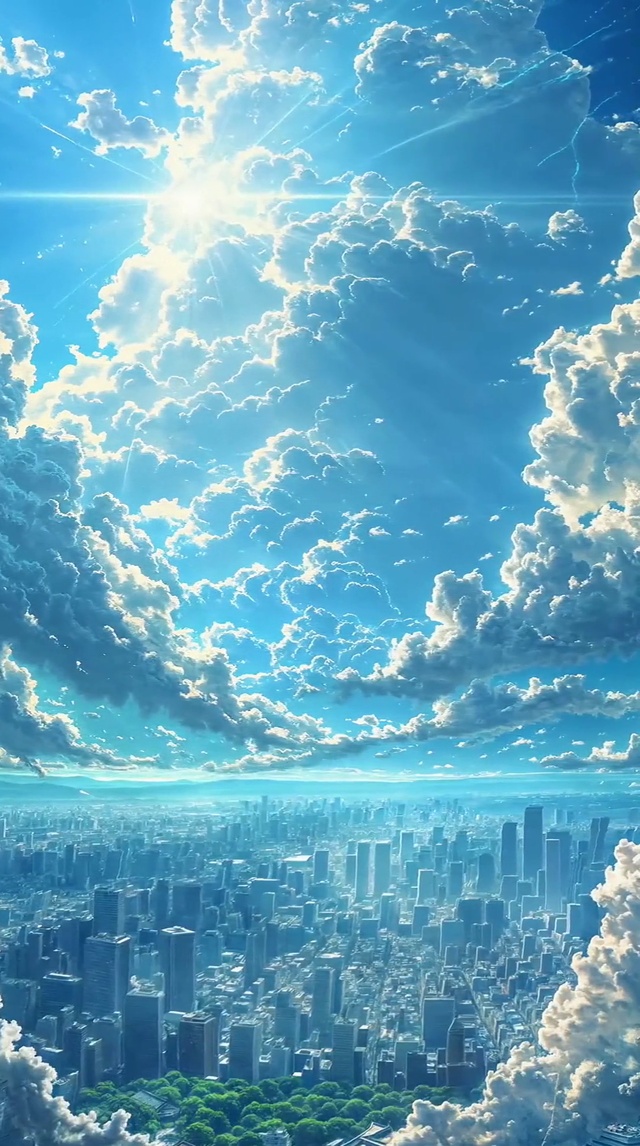 蓝色治愈系天空壁纸