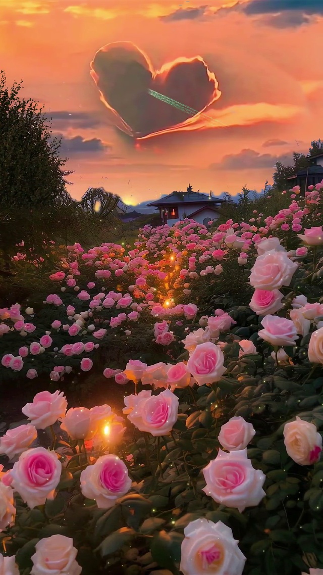 日落与玫瑰的浪漫