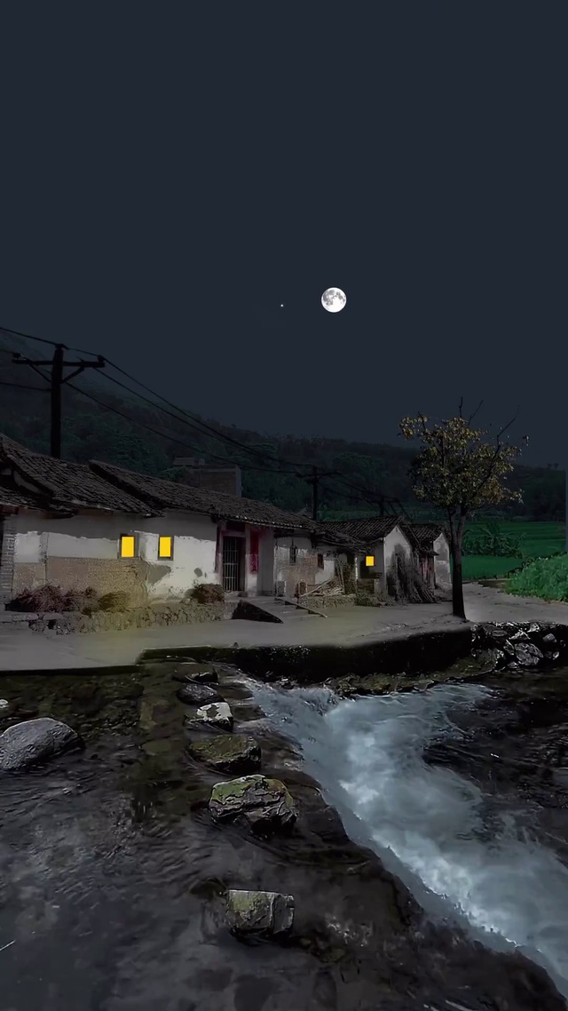 宁静的乡村晚上