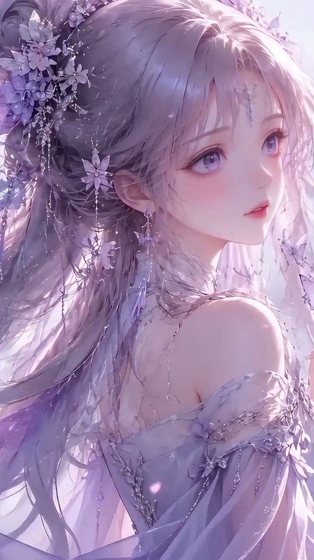 紫色系列二次元美少女