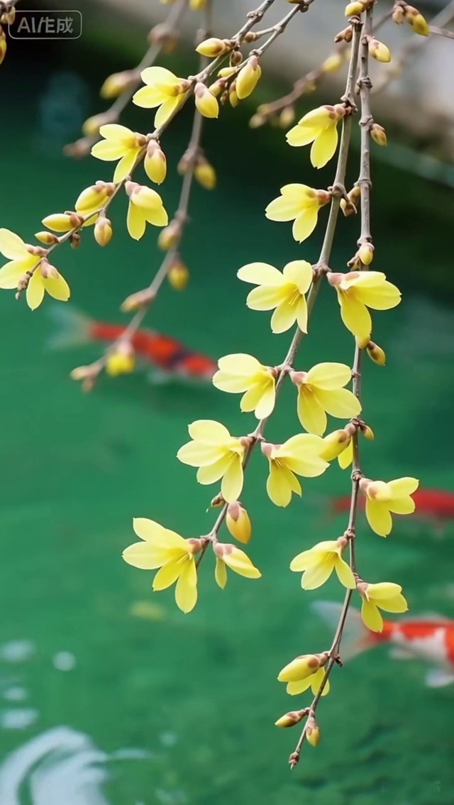 锦鲤迎春花