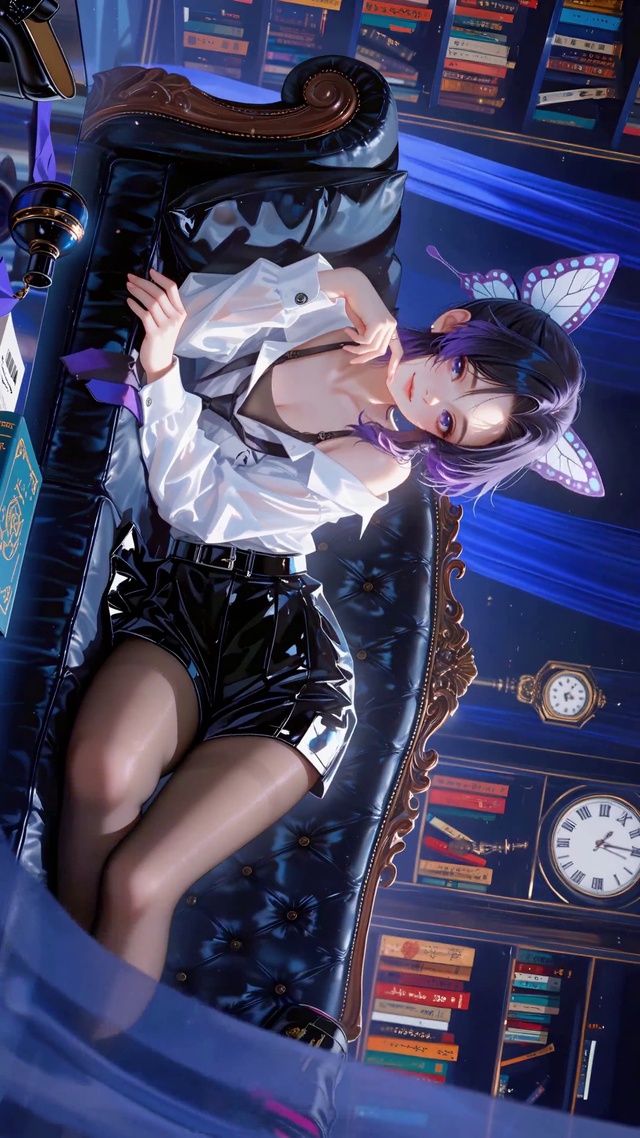 慵懒书房黑丝蝴蝶忍少女