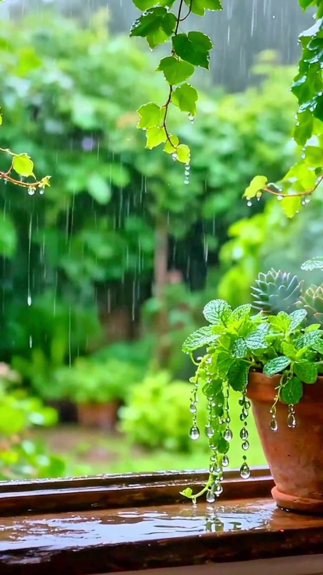 治愈窗台小雨4K
