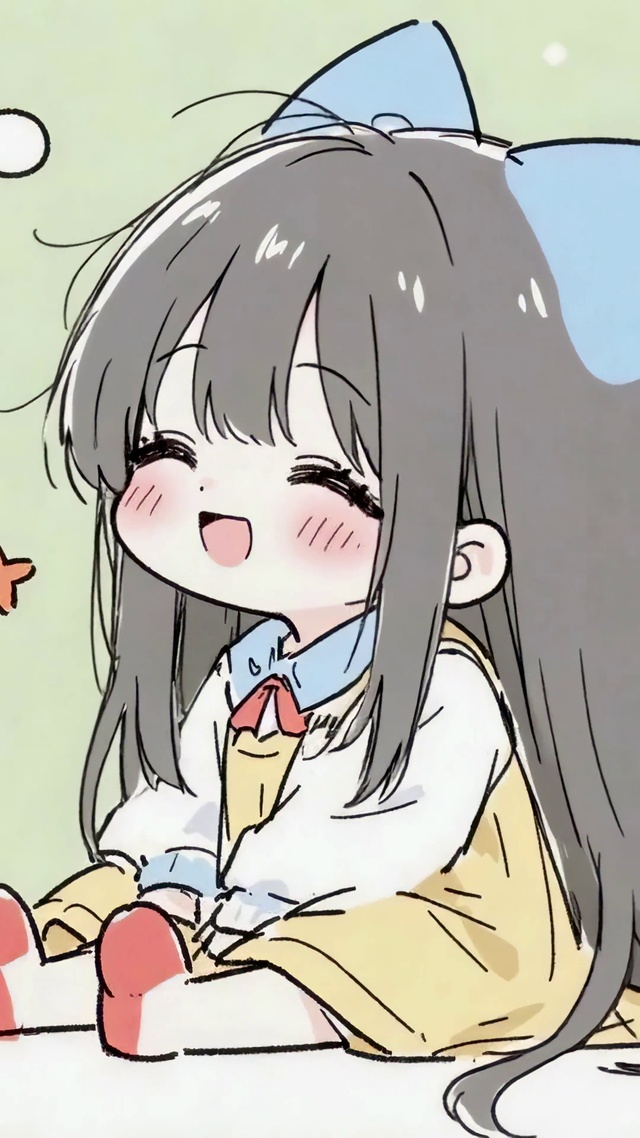 软萌Q版少女与猫咪