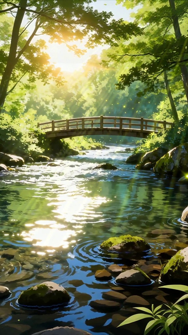 护眼森林河流树木